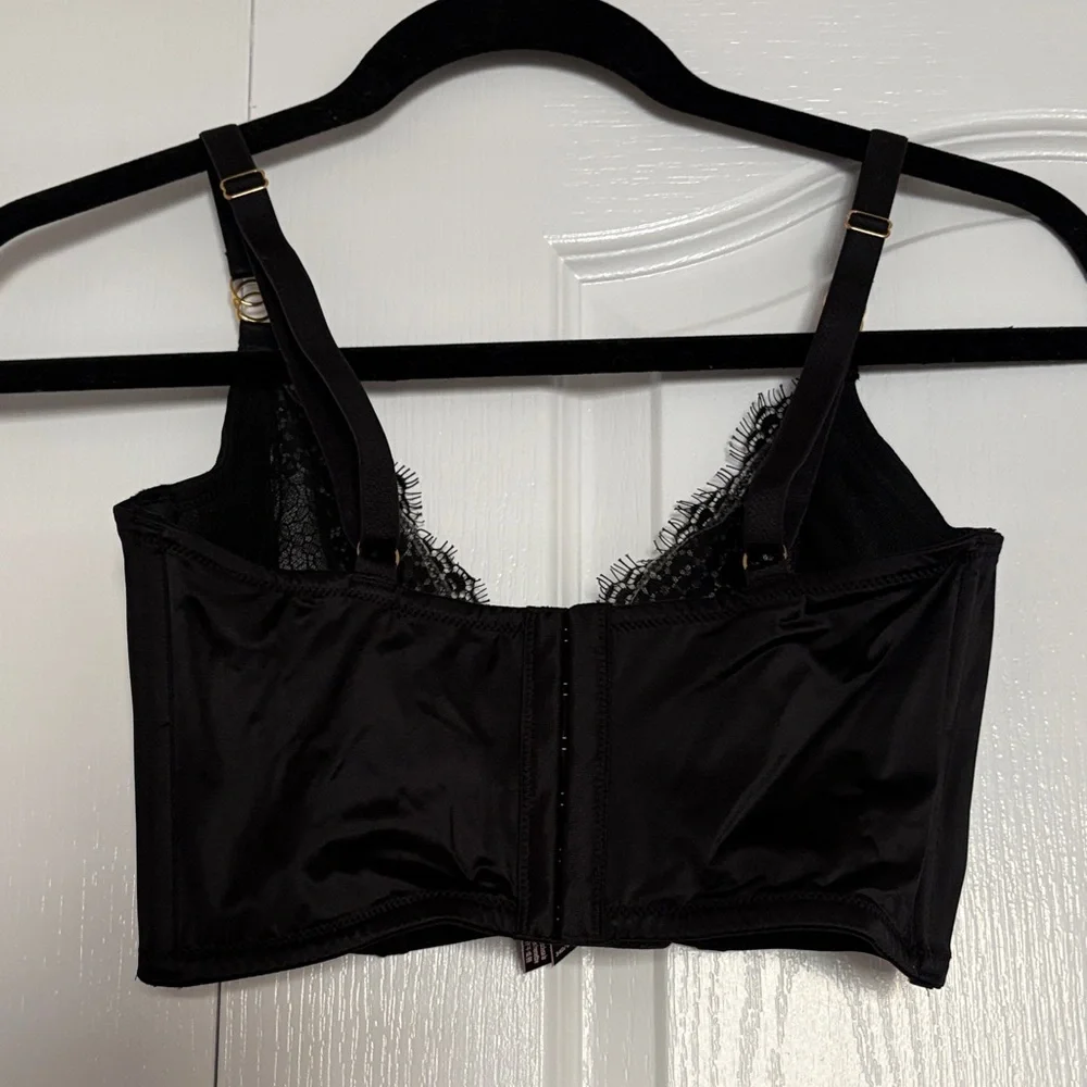 Black Lace-Trim Underwire Bustier - Women's Intimates - Picture 3 of 6